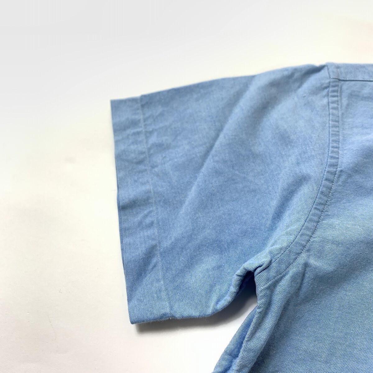 polo by RALPH LAUREN ポロバイラルフローレン 半袖シャツ 綿 コットン ボタンダウン ワンポイント刺 青 水色 ライトブルー 12 YC898