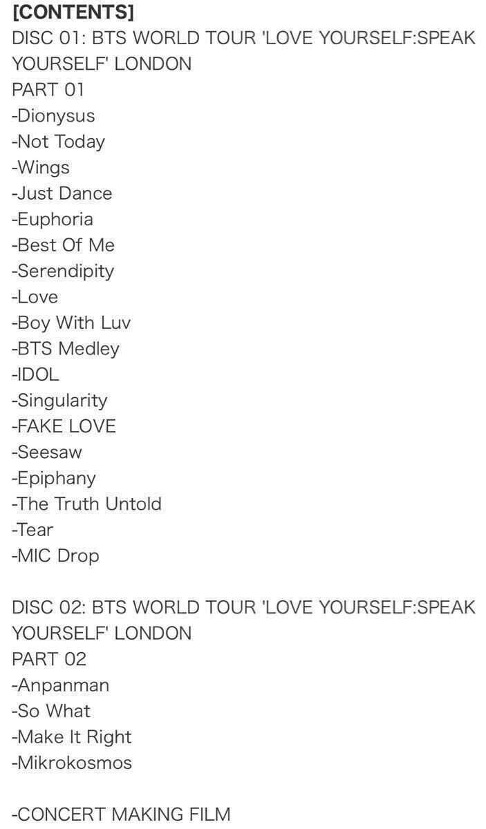 BTS LOVE YOURSELF SPEAK YOURSELF LONDON DVD 【日本語字幕入り