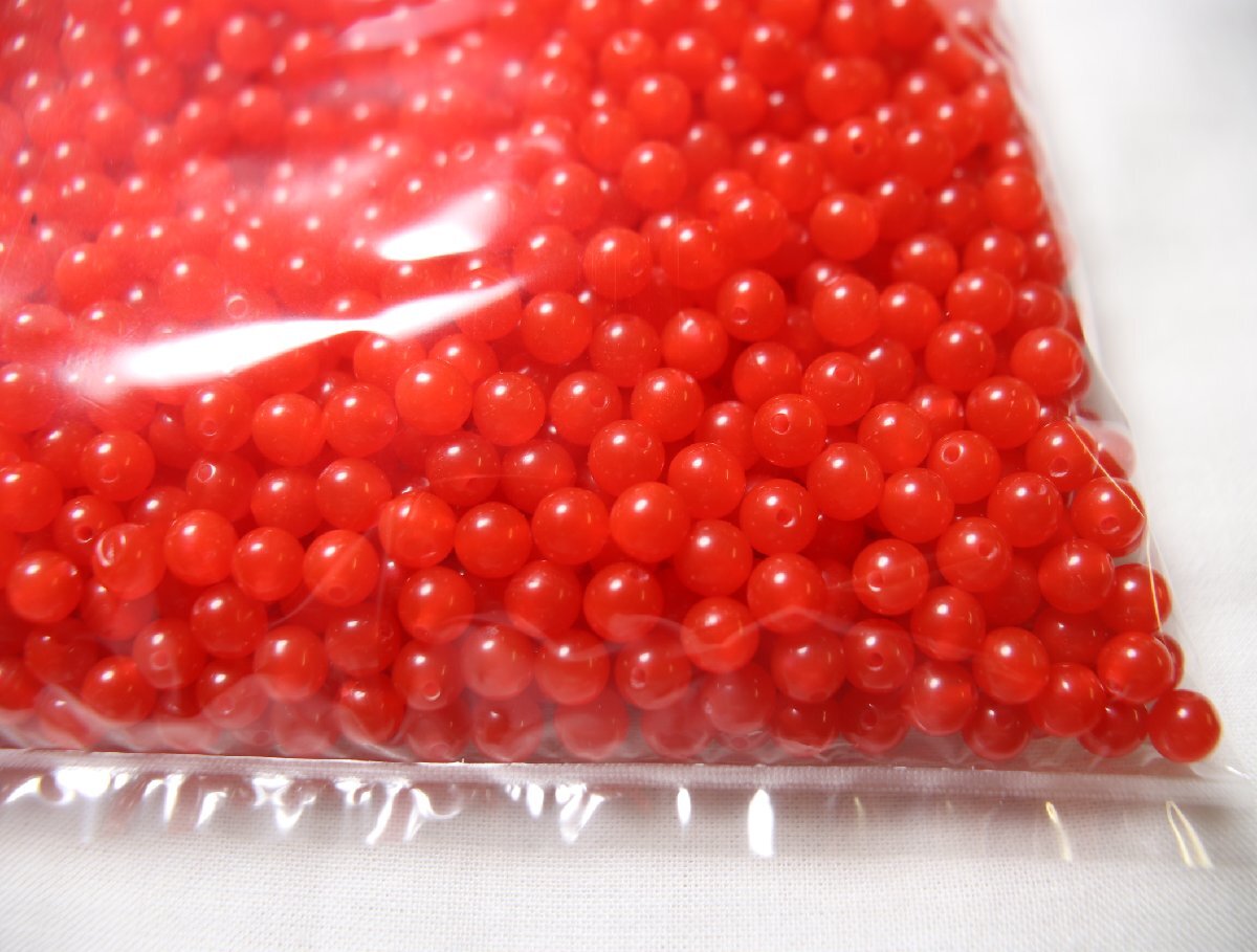 【在庫処分】No.1・約6ｍｍ・赤色ビーズ約250ｇ_画像3