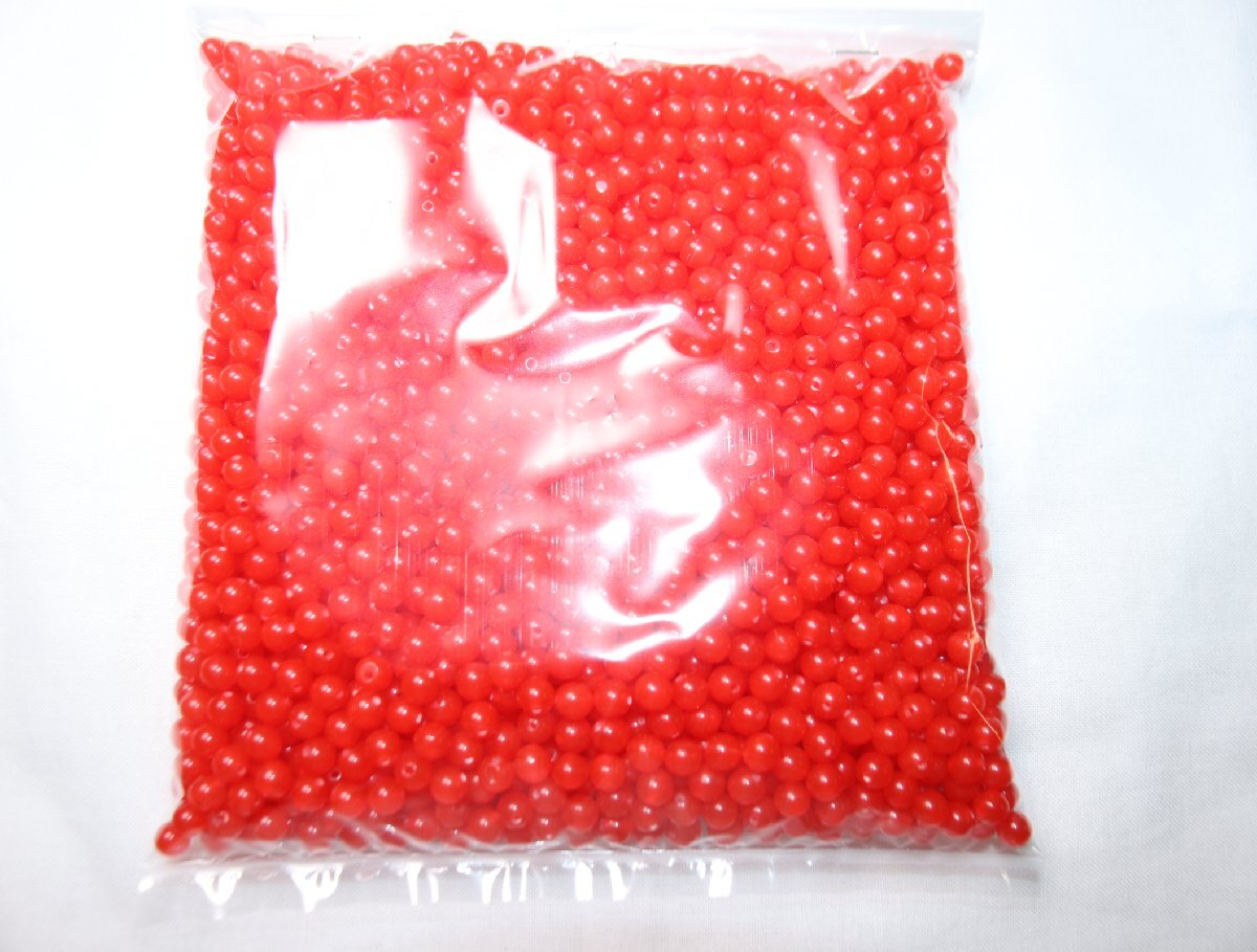 【在庫処分】No.1・約6ｍｍ・赤色ビーズ約250ｇ_画像1