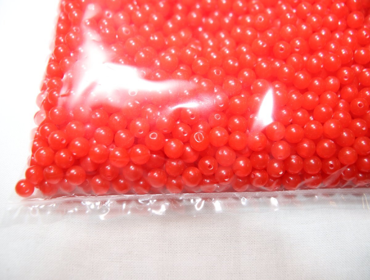 【在庫処分】No.1・約6ｍｍ・赤色ビーズ約250ｇ_画像2