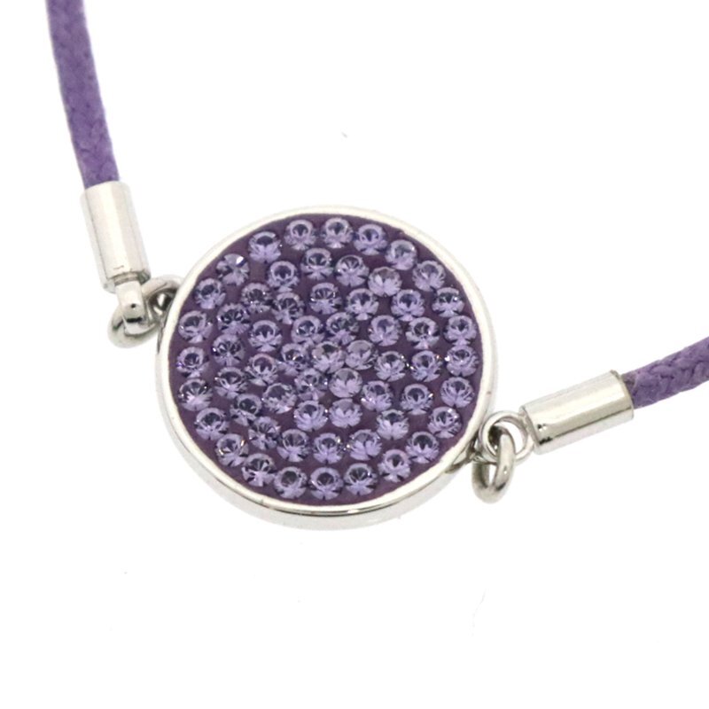 ◆ 送料無料 ◆ スワロフスキー / SWAROVSKI ◆ サークル コード ブレスレット ◆ パープル クリスタル_画像2