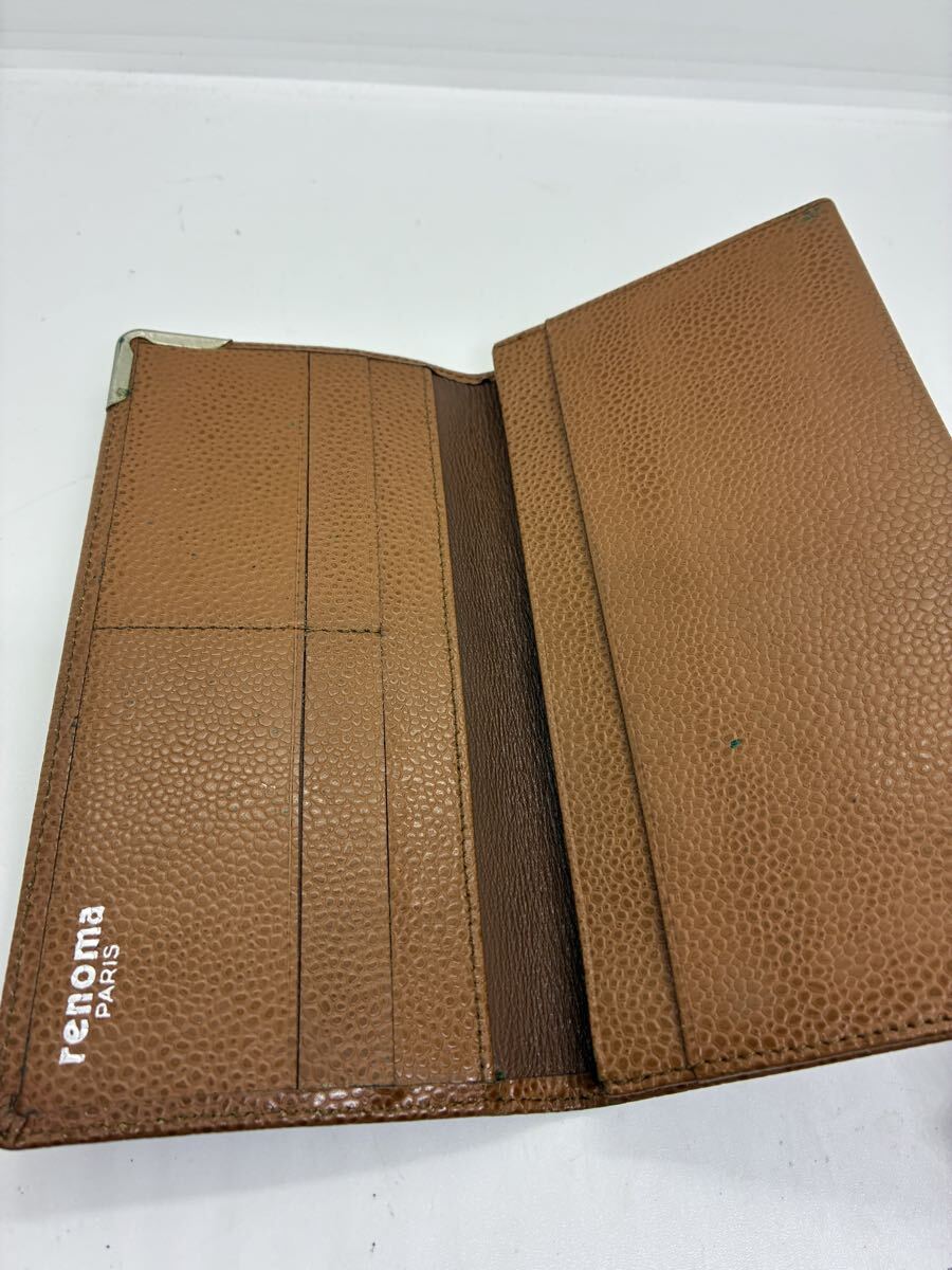 renoma レノマ　 二つ折り　長(zhǎng)財(cái)布　札入れ　レザー　茶系
