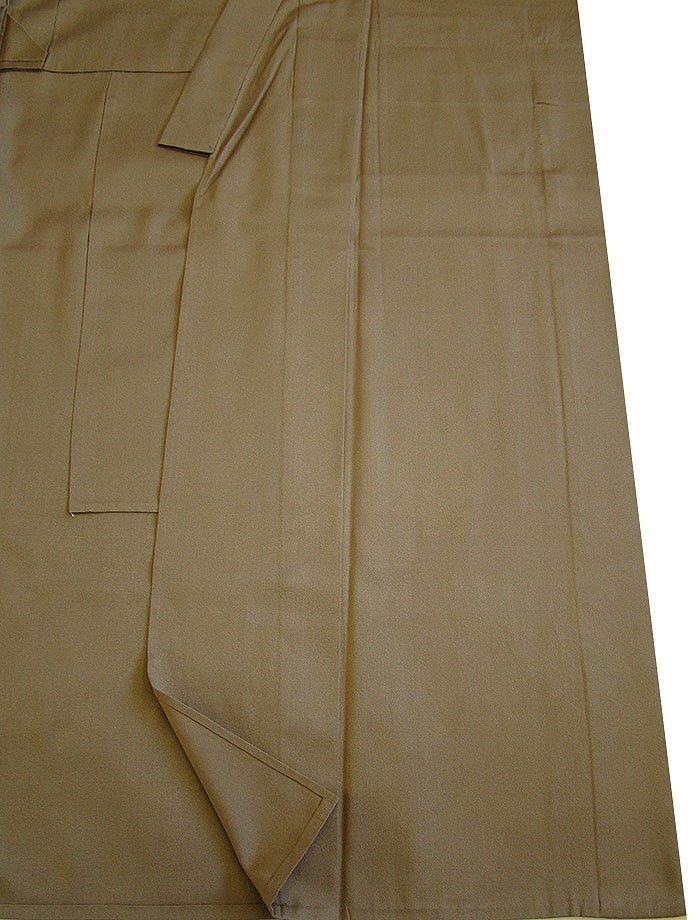 時代屋 裄68.2cm 男性用 165cm用 単衣 樺茶色 無地 着物 正絹 仕立上り 居敷当て付 肩裏付 163cm~167cm Em967_画像4