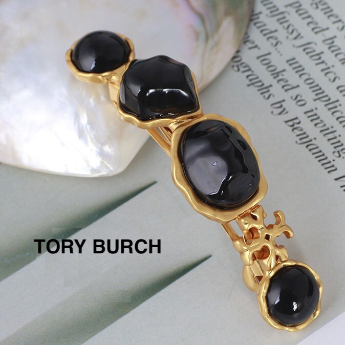 トリーバーチ ロクサーヌ バレッタ ブラック 黒_画像1