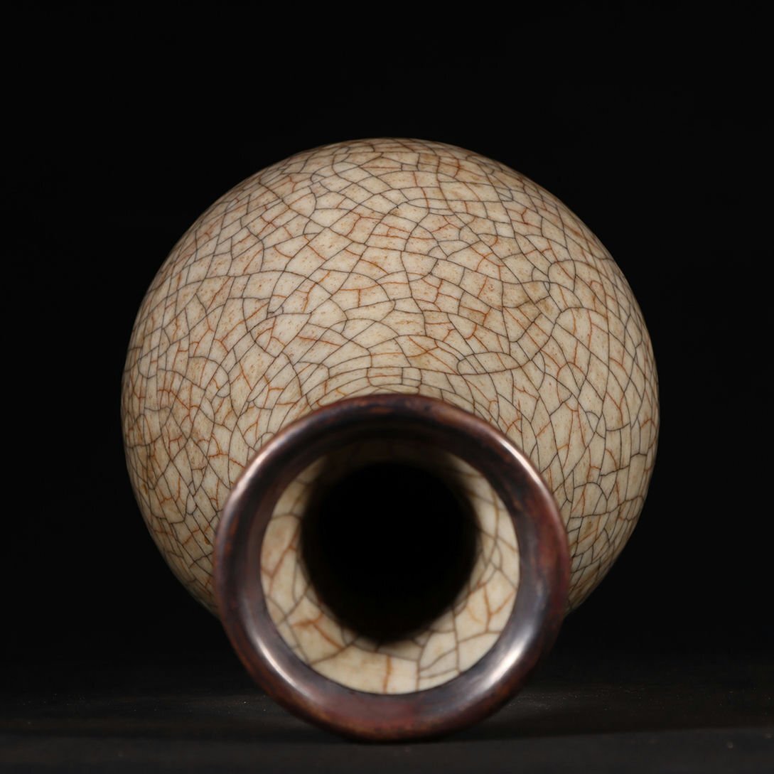 V. журавль перо VA9425 Song времена . обжиг в печи фиолетовый медь . бутылка * старый керамика * редкий товар старый магазин * старый . предмет * времена предмет 