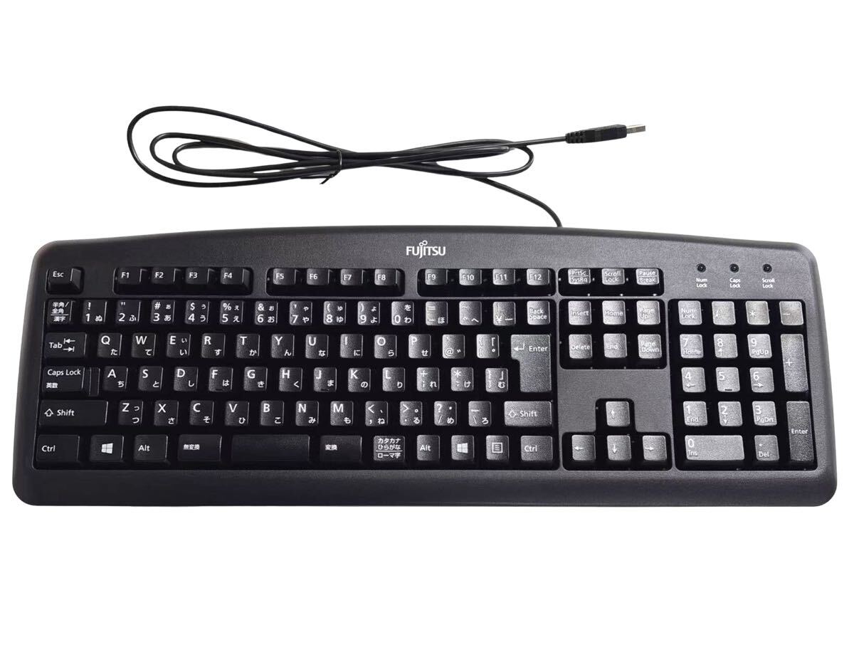 富士通純正 USBキーボード KU-0325 OADG 109Aキー 有線 スタンド 黒 英語/日本語配列 Keyboard 新品_画像1