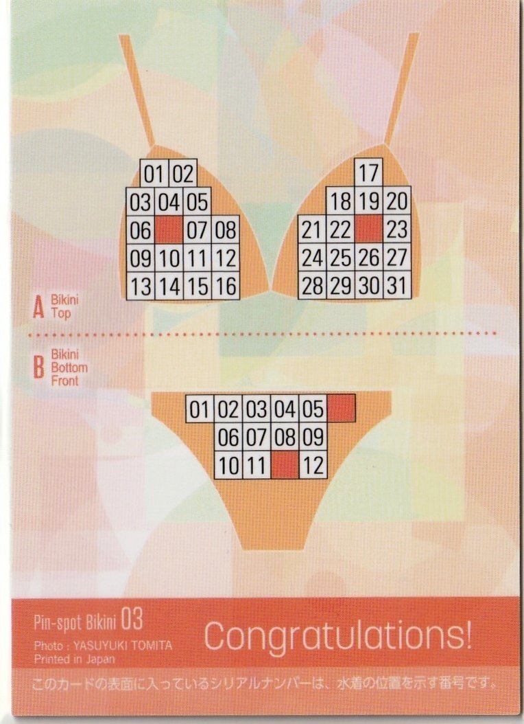 31 листов ограничение [Hit's flat . лето море Vol.7]25/31 булавка spo бикини карта 03( бюстгальтер .. часть ) коллекционная карточка 