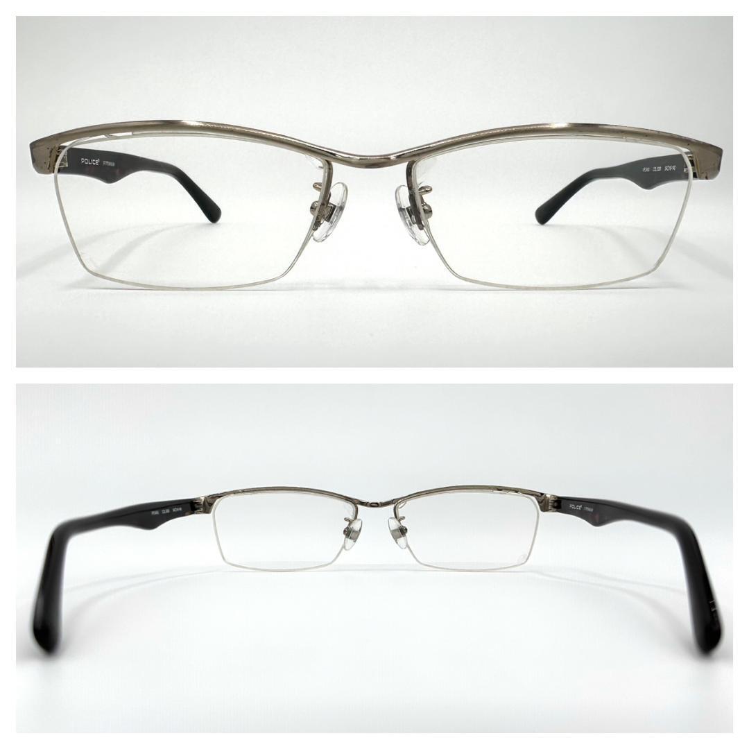 POLICE ポリス メガネ 度入り VPL548J サイドロゴ ハーフリム_画像2