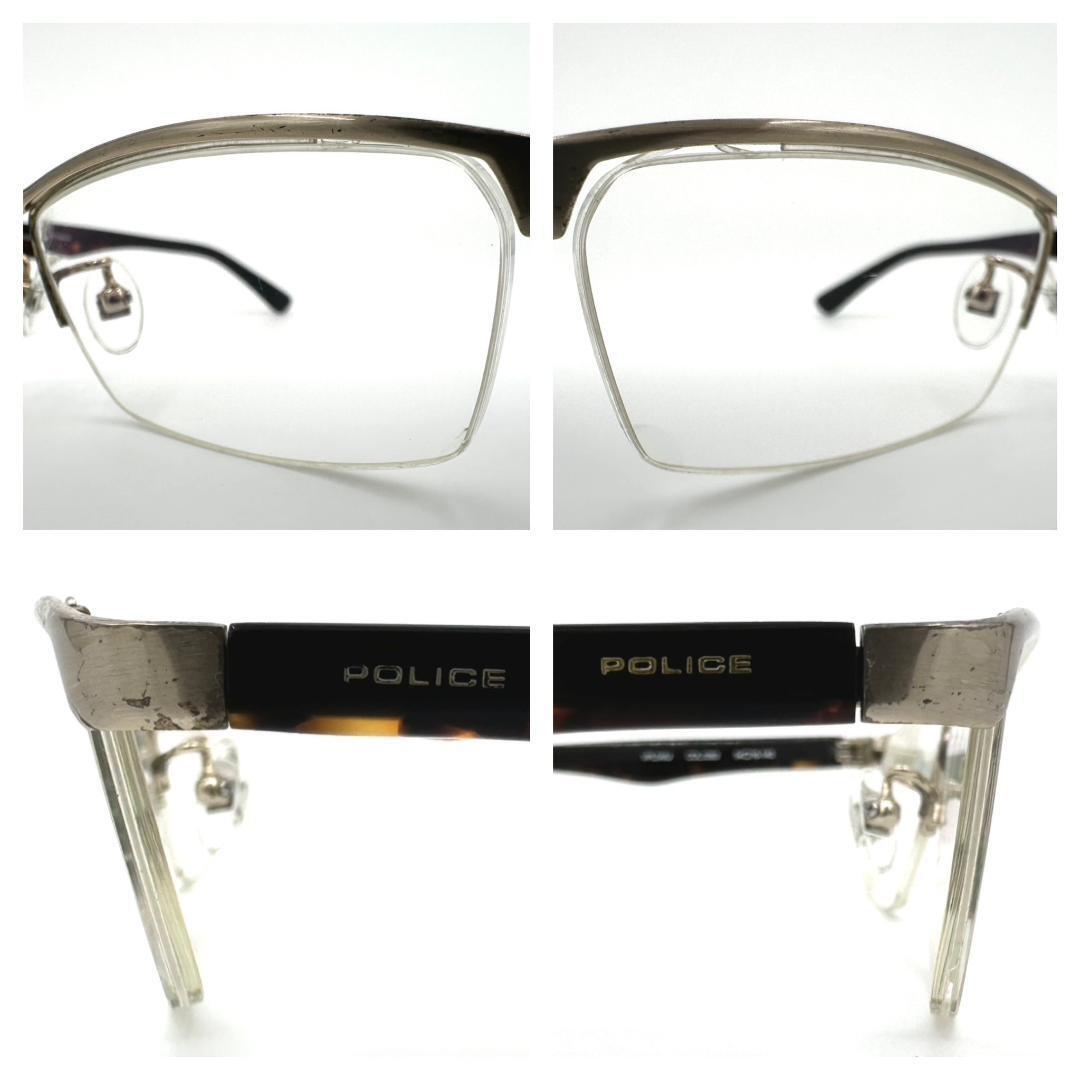 POLICE ポリス メガネ 度入り VPL548J サイドロゴ ハーフリム_画像4