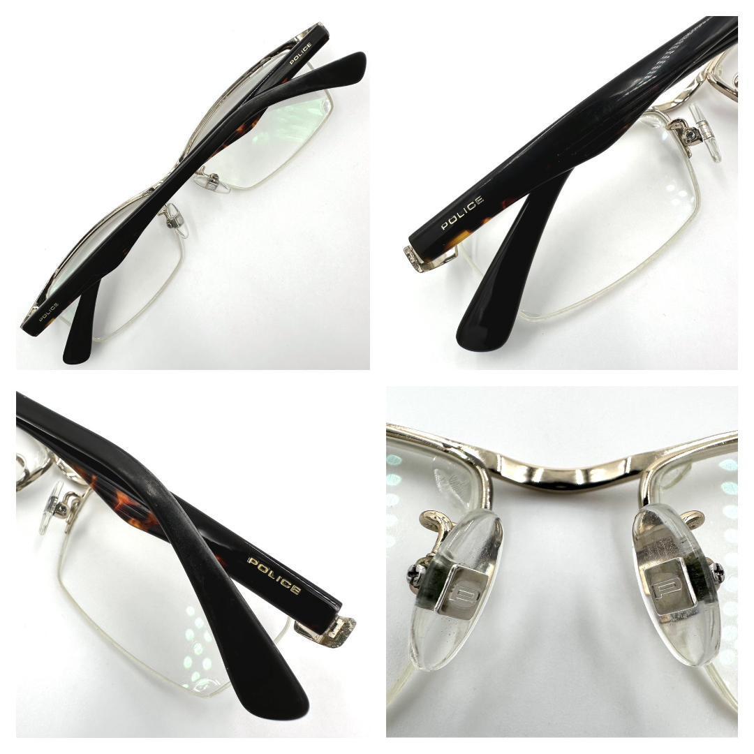 POLICE ポリス メガネ 度入り VPL548J サイドロゴ ハーフリム_画像8