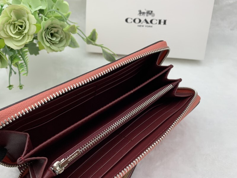 【SALE★国内発送】COACH ★シグネチャーレザー長財布 ギフト★ コーチ COACH 長財布 財布 レディース ピンク ストラップ付き