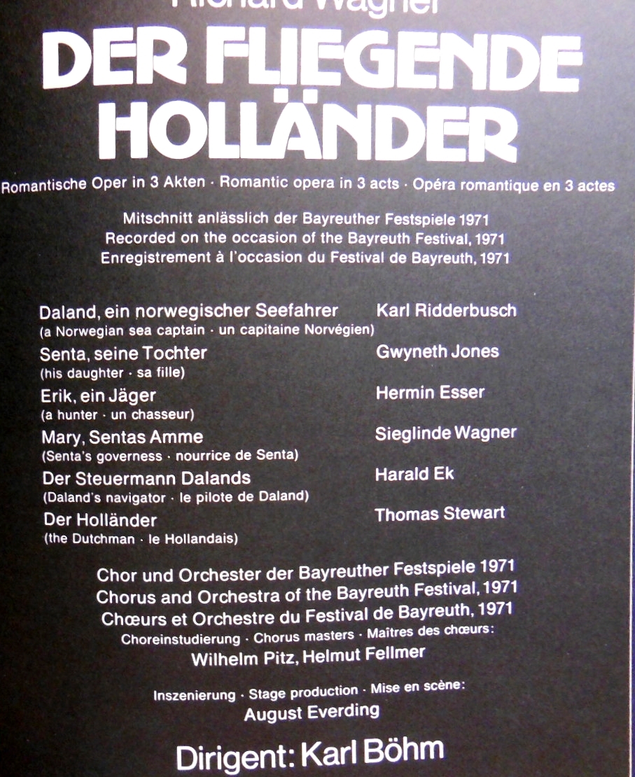 ●ベーム指揮の「オランダ人」（ライヴ全曲）3LP 1971年バイロイト_画像3