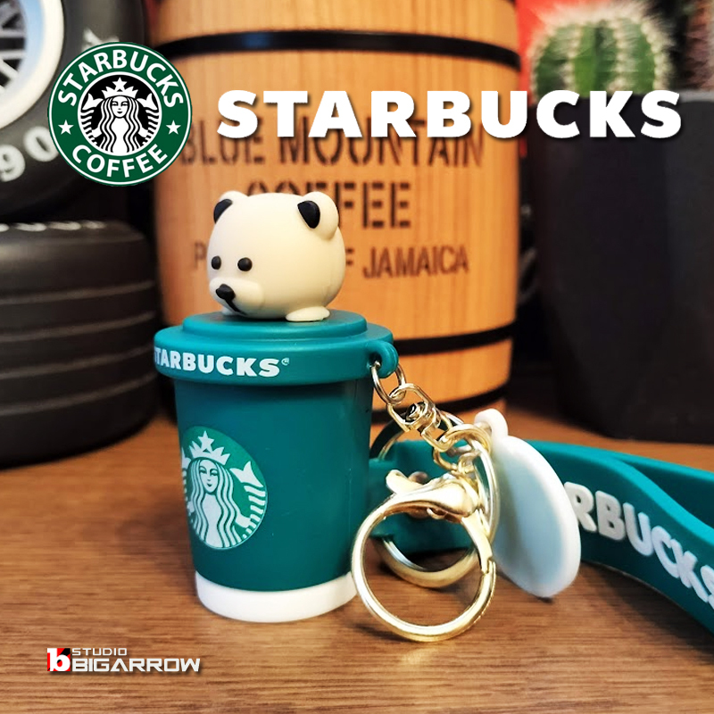 完売★ シンガポール　スターバックス　ミニ　ベアリスタ キーチェーン　グリーン Starbucks Coffee - 未使用！未開封！シンガポール限定