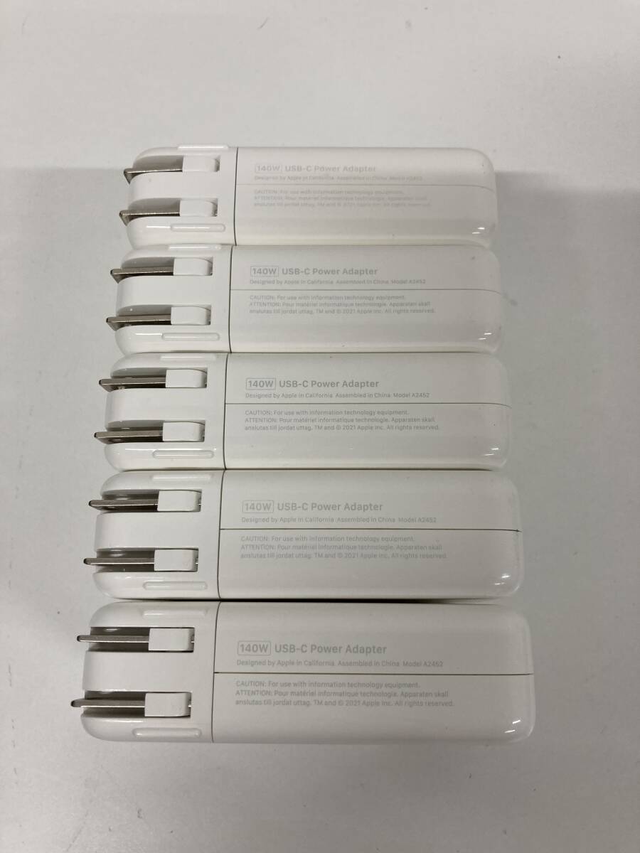 「5個セット」Apple 純正 Macbook A2452 USB-C電源アダプタ(140W )、通電確認済み