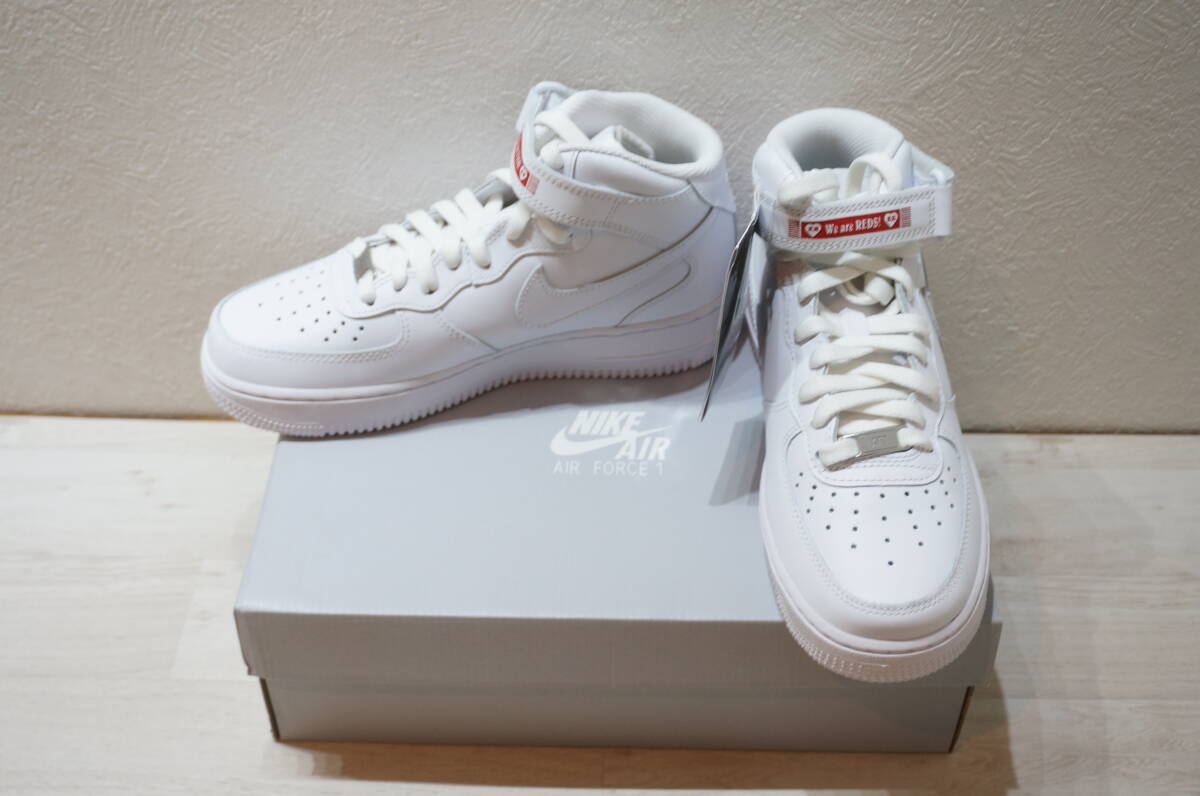 【N35-3.O】タグ付き！ NIKE ナイキ スニーカー ハイカット AIR FORCE 1 MID '07 24.5㎝ ホワイト 浦和レッズコラボ シューズ CW2289-111