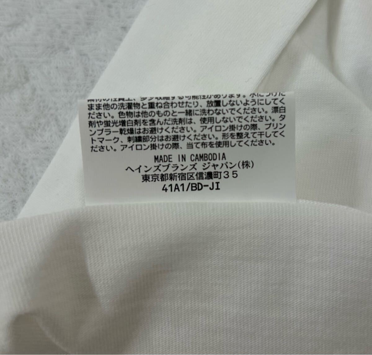 ヘインズビーフィー白Tシャツ半袖L_画像6