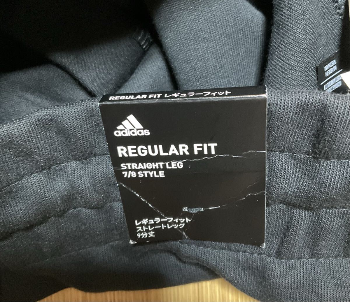 新品　未使用　adidas アディダス　レギュラーフィットパンツ　ストレートレッグ　黒　ブラック　9分丈 L_画像5