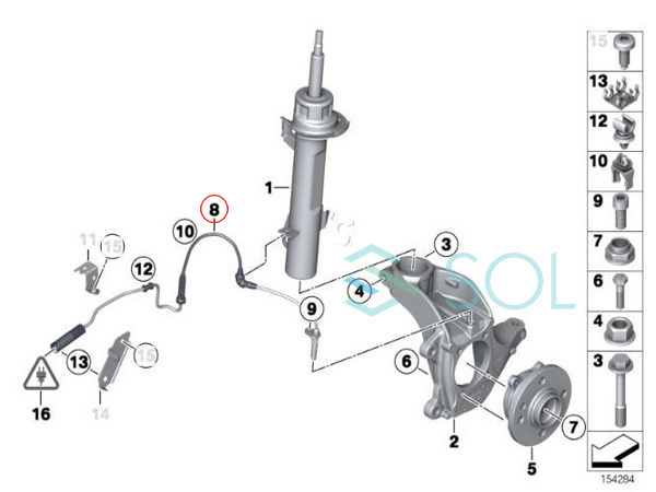 BMW MINI R55 R56 R57 R58 R59 フロント スピードセンサー ABSセンサー 左右セット 34526851500 34526773019 34526793819_画像2