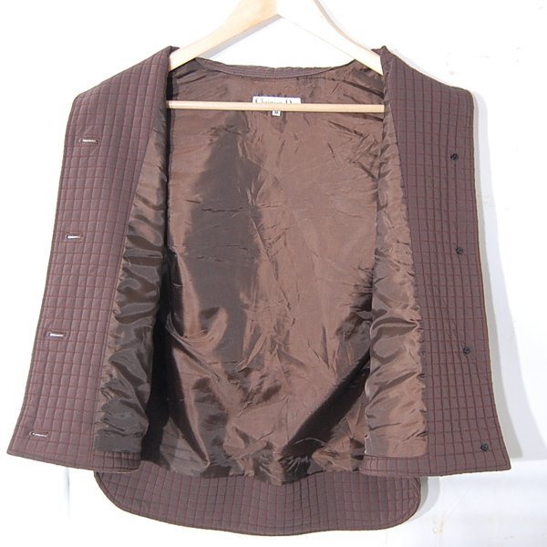 クリスチャンディオールスポーツChristian Dior SPORTS■スタンドカラー ベスト ボタン留め 中綿入り■M■ブラウン ※NK5704349