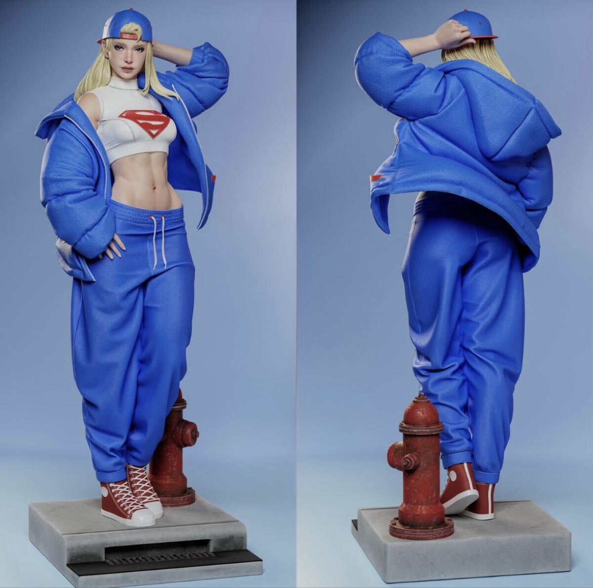 スーパーマンガール 美女 フィギュア ガレージキット ガレキ 未