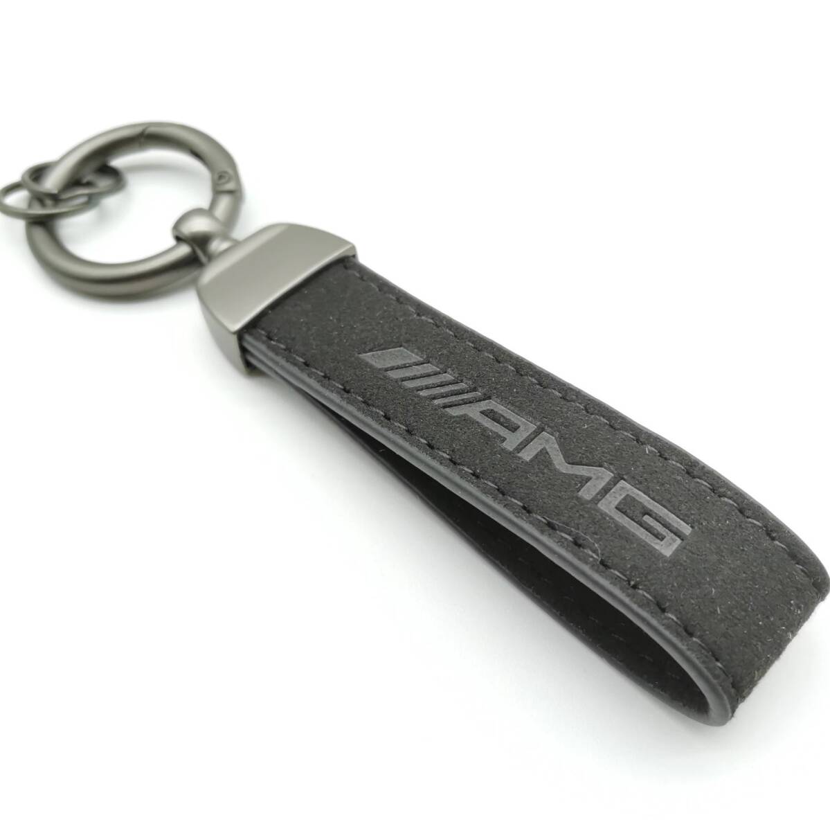 希少オールブラック AMG メルセデスベンツ Mercedes Benz アルカンターラ スエード キーホルダー キーチェーン リング ブラック/ブラック g_画像2