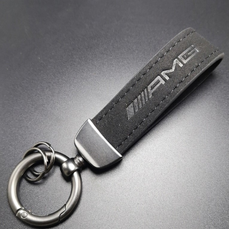 希少オールブラック AMG メルセデスベンツ Mercedes Benz アルカンターラ スエード キーホルダー キーチェーン リング ブラック/ブラック g_画像1