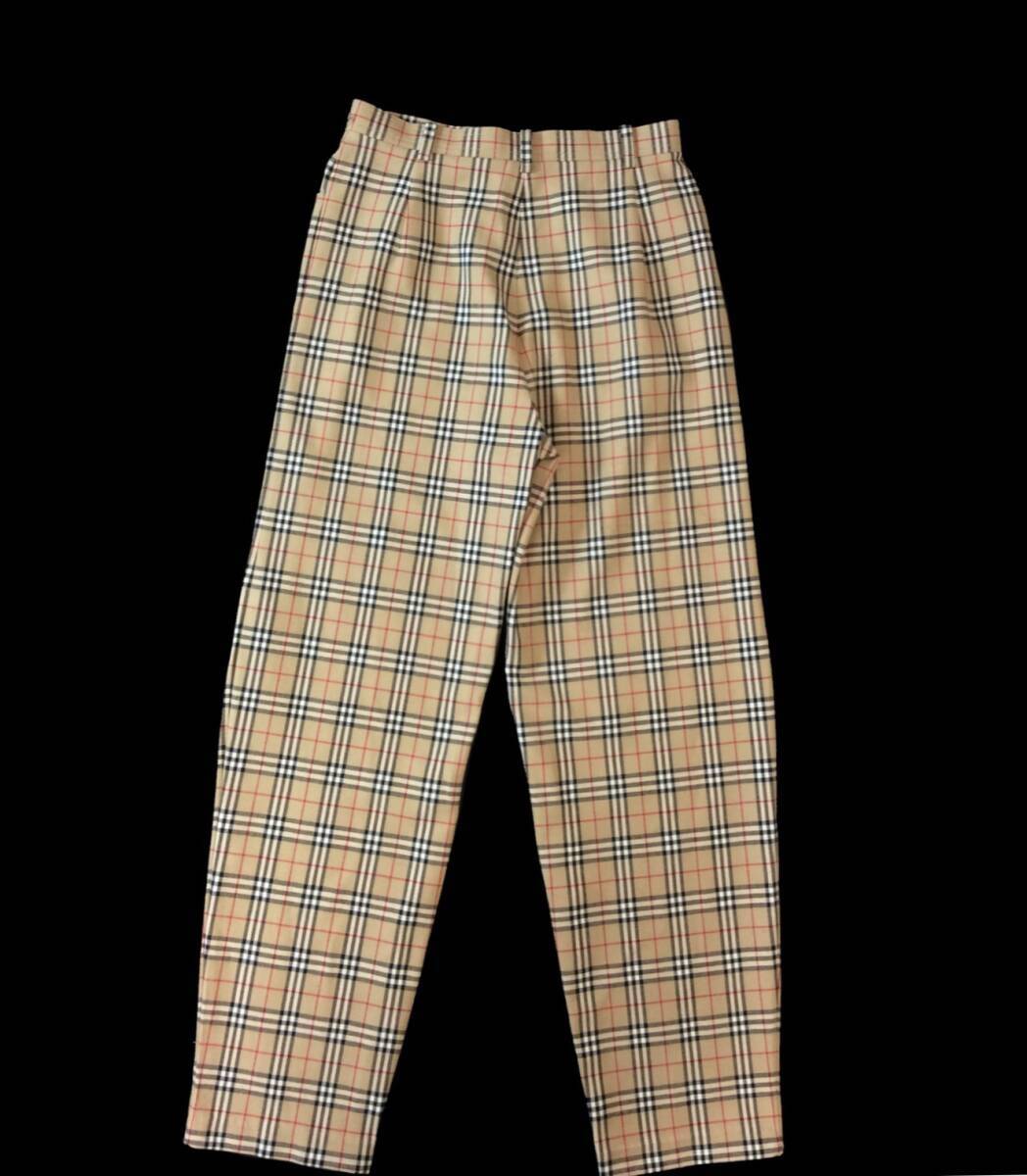 未使用 BURBERRY’S バーバリー ノヴァチェック パンツ スラックス ウール ブラウン系 ストレッチ生地 レディース 11AR