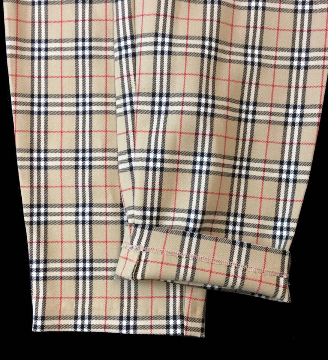 未使用 BURBERRY’S バーバリー ノヴァチェック パンツ スラックス ウール ブラウン系 ストレッチ生地 レディース 11AR