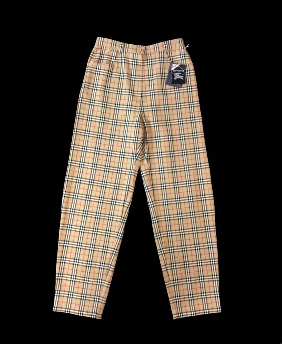 未使用 BURBERRY’S バーバリー ノヴァチェック パンツ スラックス ウール ブラウン系 ストレッチ生地 レディース 11AR