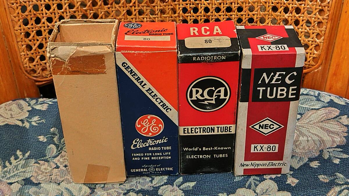 UX-80元箱入り4本セット(RCA、SYL、GE、NEC。全てチェック済み。