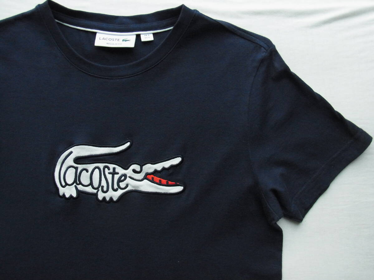 LACOSTE ラコステ デカラコ Tシャツ サイズ 3 ネイビーベース 型番 TH377EL_画像1