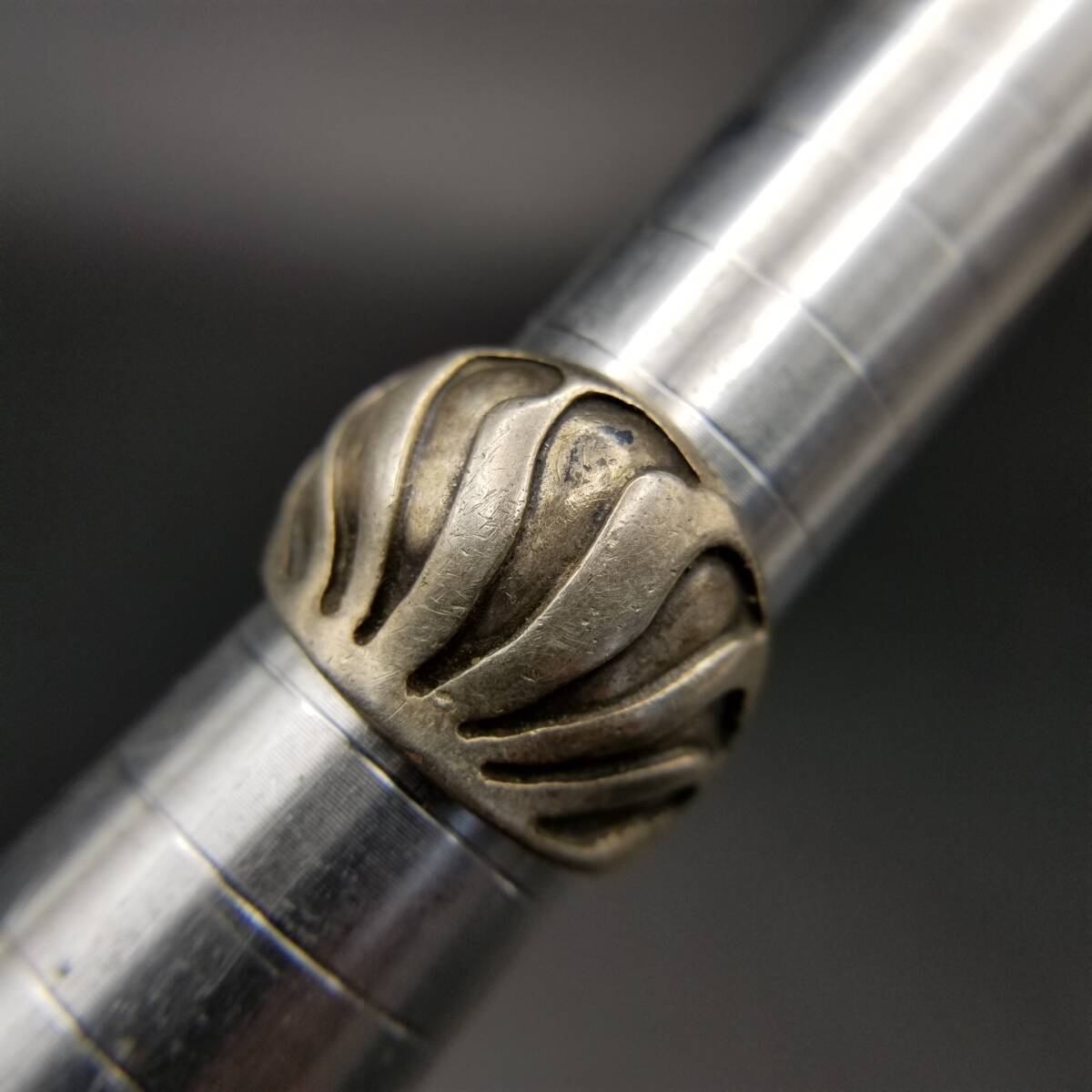 モダニスト ウェーブ ストライプ 925 シルバー ヴィンテージ ドーム リング 幅広 銀 指輪 縞々 ステートメントジュエリー Y24-F_画像7