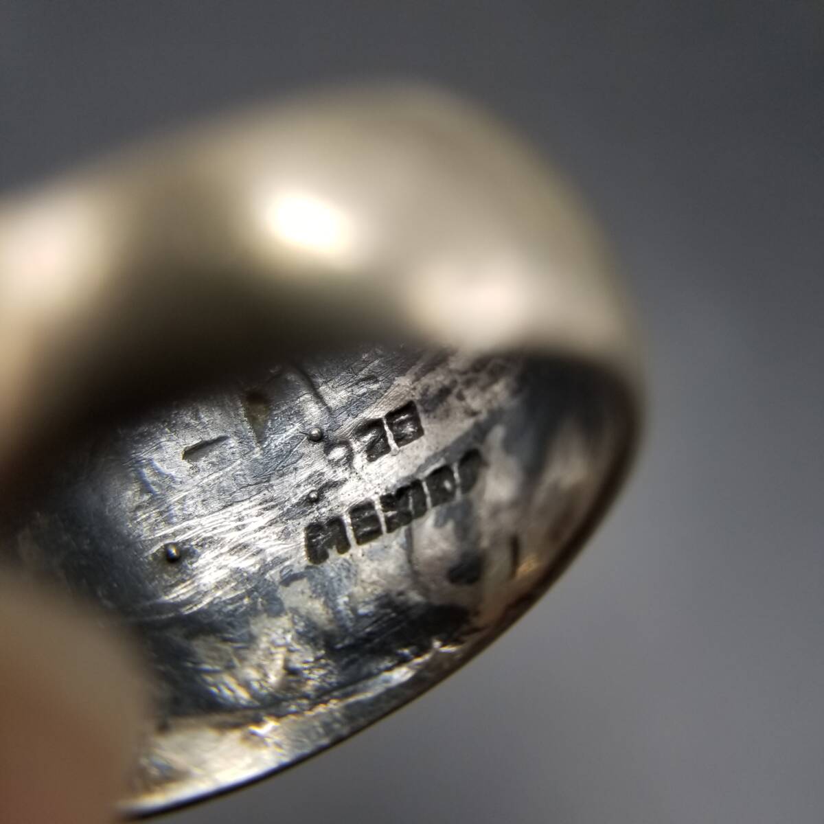 モダニスト ウェーブ ストライプ 925 シルバー ヴィンテージ ドーム リング 幅広 銀 指輪 縞々 ステートメントジュエリー Y24-F_画像6