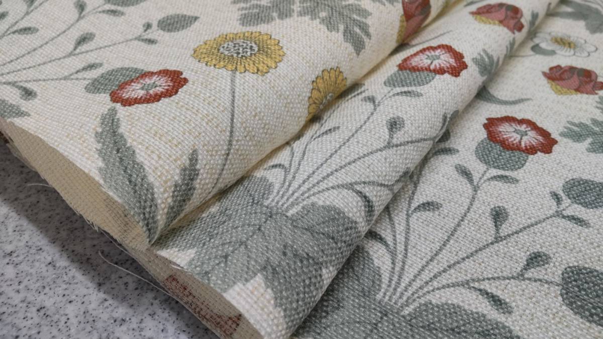 リリカラ　ウィリアムモリス　ディジー　RO　150cm幅x 50cm 1枚　生地_画像1