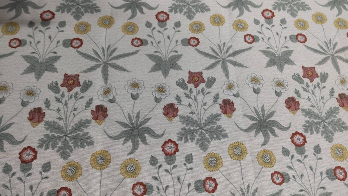 リリカラ　ウィリアムモリス　ディジー　RO　150cm幅x 50cm 1枚　生地_画像3