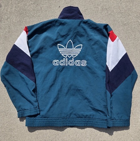 80's adidas ビンテージ ジャケット グリーン レア レトロ マルチカラー_画像2