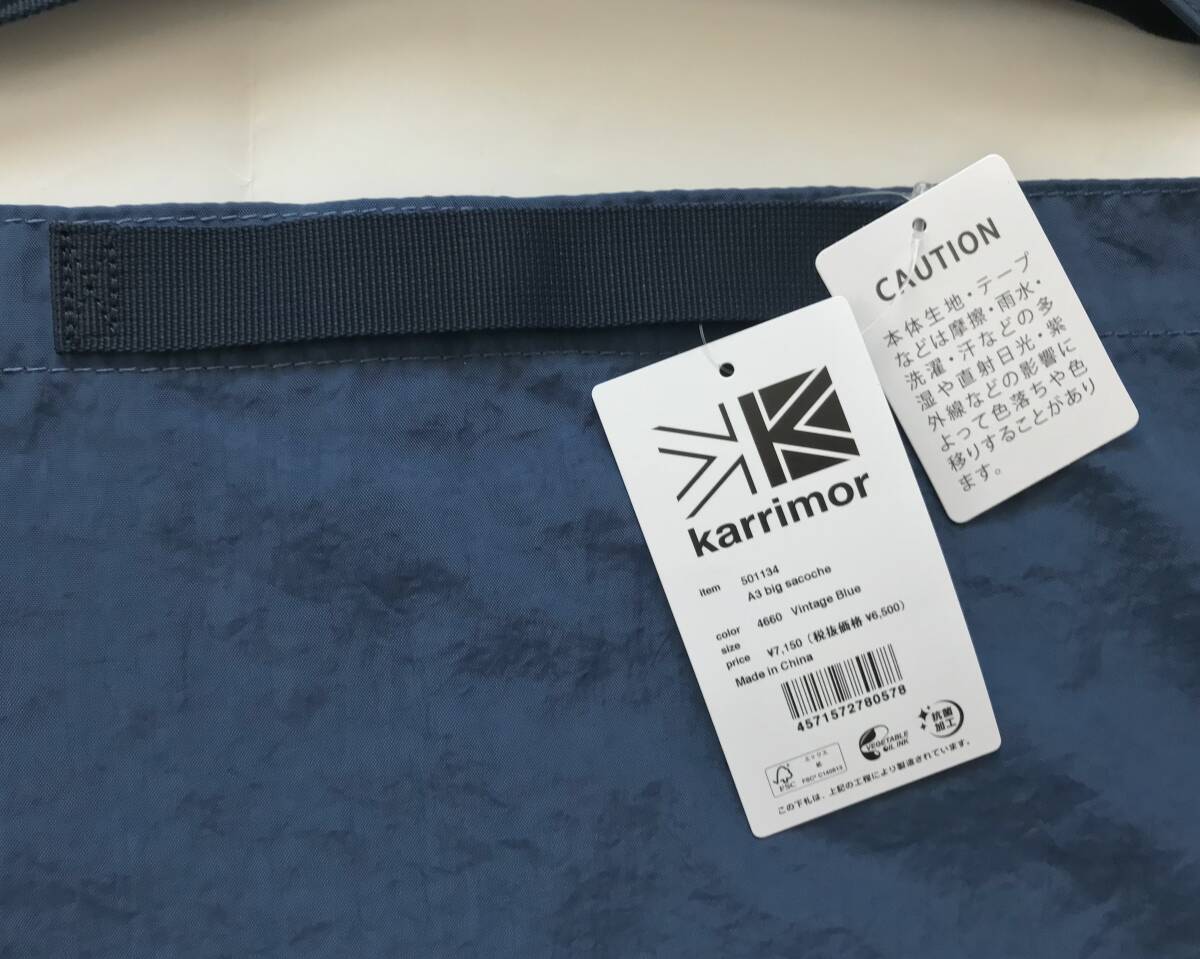 新品7,150円★カリマー karrimor★A3サイズ収まる大容量★A3ビッグサコッシュ★501134★ショルダーバッグ 手持ち2way★容量15L★超軽量140g_画像3