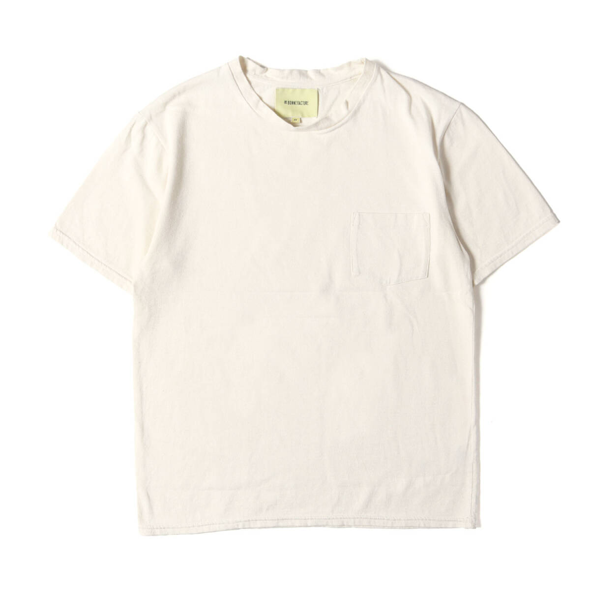 DE BONNE FACTURE デボンファクチャー Tシャツ アイボリー サイズ:XS | ネップ混 ポケット Tシャツ (112-11-4933) | MADE IN FRANCE