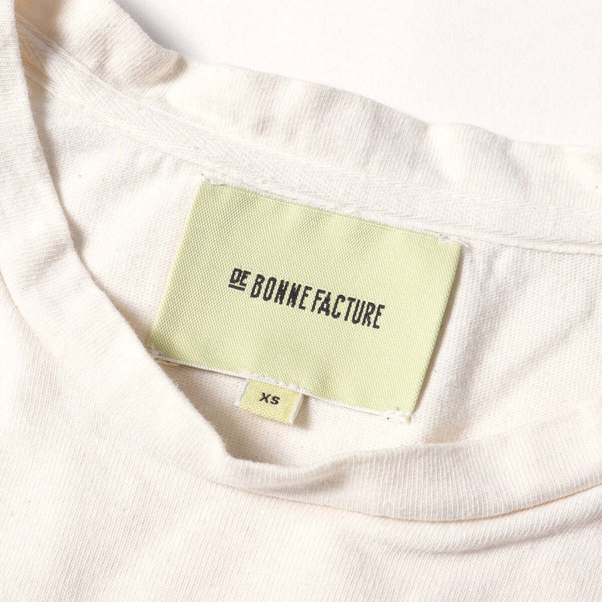 DE BONNE FACTURE デボンファクチャー Tシャツ アイボリー サイズ:XS | ネップ混 ポケット Tシャツ (112-11-4933) | MADE IN FRANCE