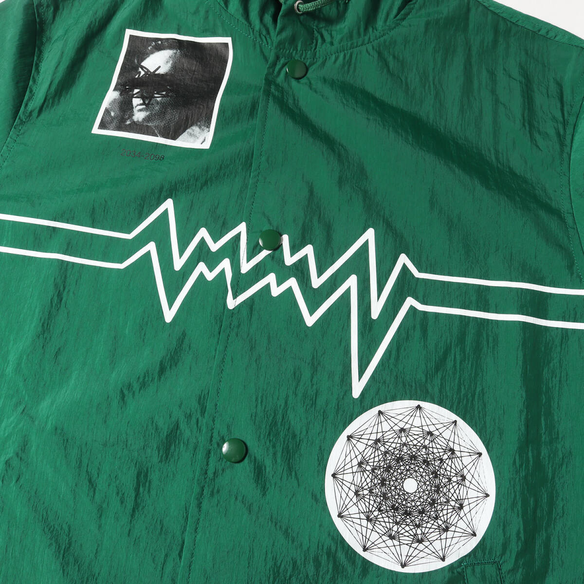 【美品】UNDERCOVER アンダーカバー ジャケット グリーン サイズ:3 | Punk Floyd フード付き コーチジャケット | ブランド ブルゾン_画像4