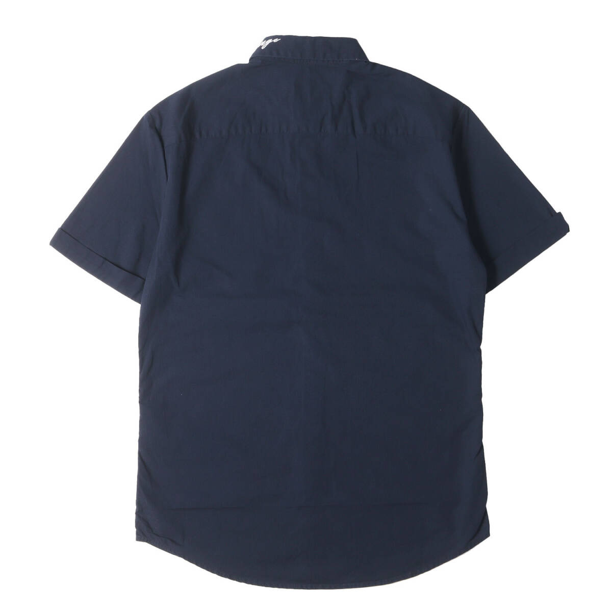 ARMANI EXCHANGE アルマーニエクスチェンジ シャツ ネイビー 紺 サイズ:XS | シグネチャーロゴ カラー 半袖 シャツ