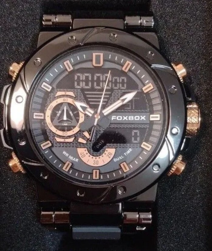 FOXBOX (LiGE) メンズ腕時計 デュアルウォッチ 50M防水 スポーツ腕時計 ローズゴールド 新品未使用！送料無料_画像8