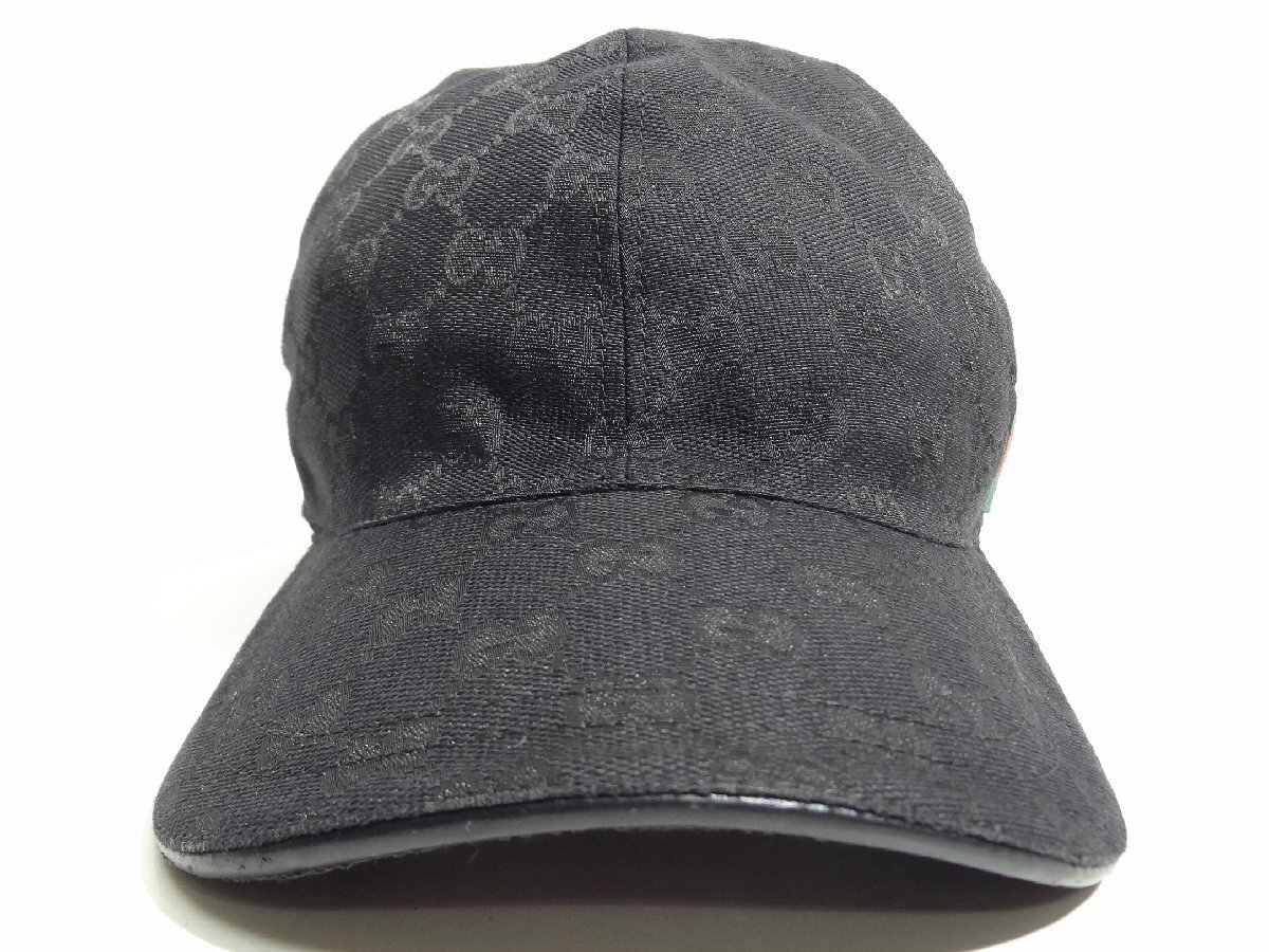 ▪️GUCCI キャップ　GG柄　ブラック　シェリーライン　200035 M58 ▪️GUCCI キャップGG柄ブラックシェリーライン200035 M58