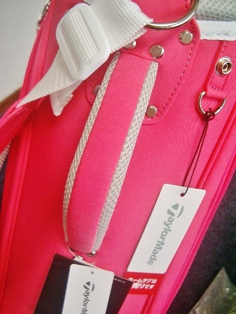 未使用 テーラーメイド レディース スポーティ・モデル サークルT 合繊素材 ピンク白 ゴルフバッグ_画像8