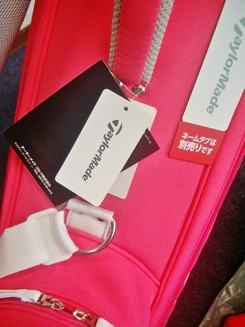 未使用 テーラーメイド レディース スポーティ・モデル サークルT 合繊素材 ピンク白 ゴルフバッグ_画像9