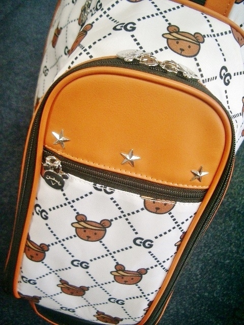 未使用　キャロウェイ　限定モデル　レディース＆ユニセックス　ベア柄　合繊×合皮素材　白茶　スタンドバッグ_画像10