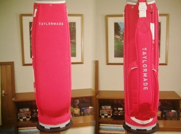 未使用 テーラーメイド レディース スポーティ・モデル サークルT 合繊素材 ピンク白 ゴルフバッグ_画像2