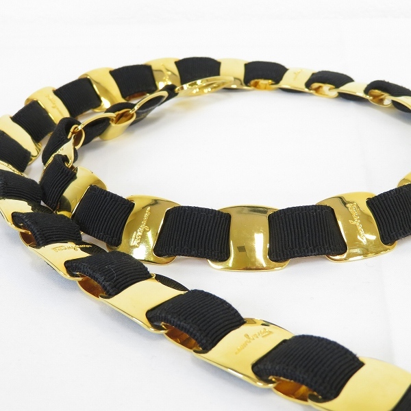 #ae Salvatore Ferragamo Ferragamo ремень золотой чёрный Gold черный vala лента с коробкой женский [840215] k01