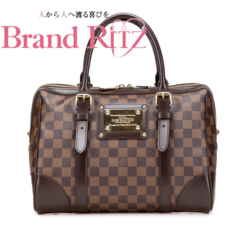 中古 ルイヴィトン ダミエ バークレー ハンドバッグ N52000 ブラウン PVC ABランク ゴールド金具 レディース LOUIS VUITTON 【西神店】_画像1